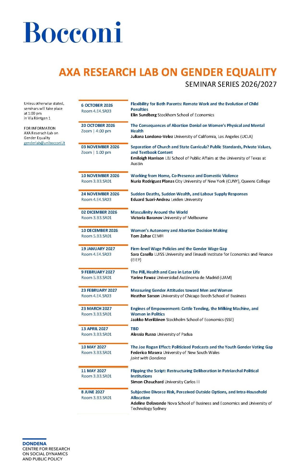 Seminar Series 2026-2027