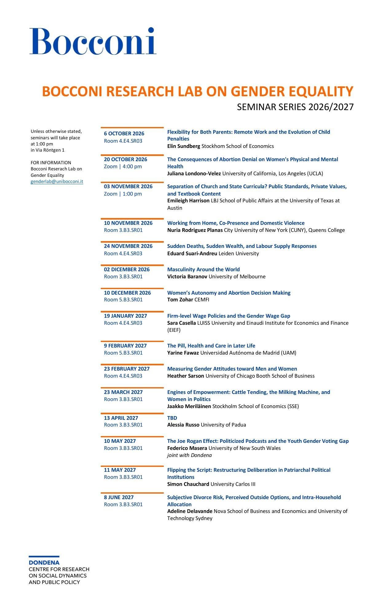 Seminar Series 2026-2027