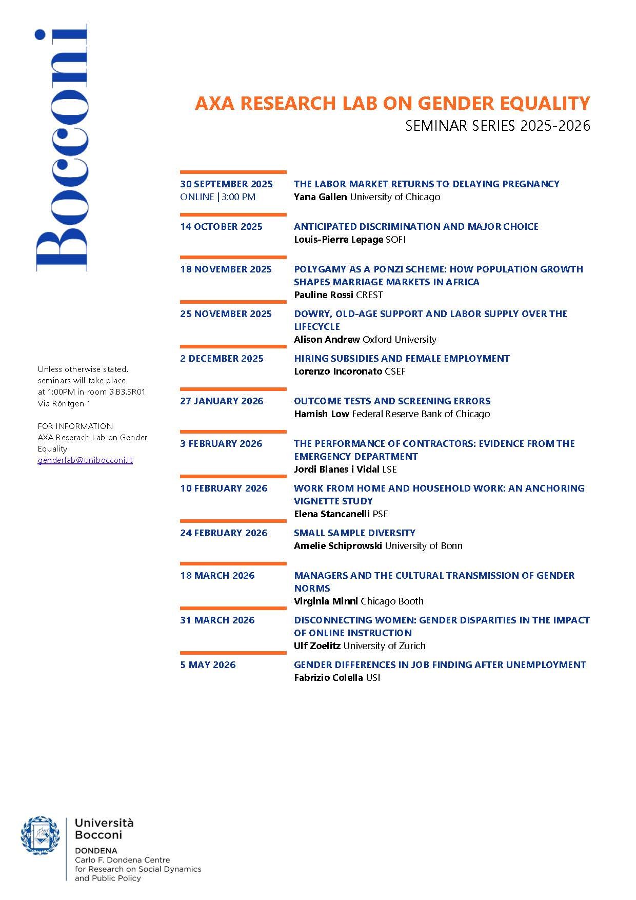 Seminar Series 2025-2026